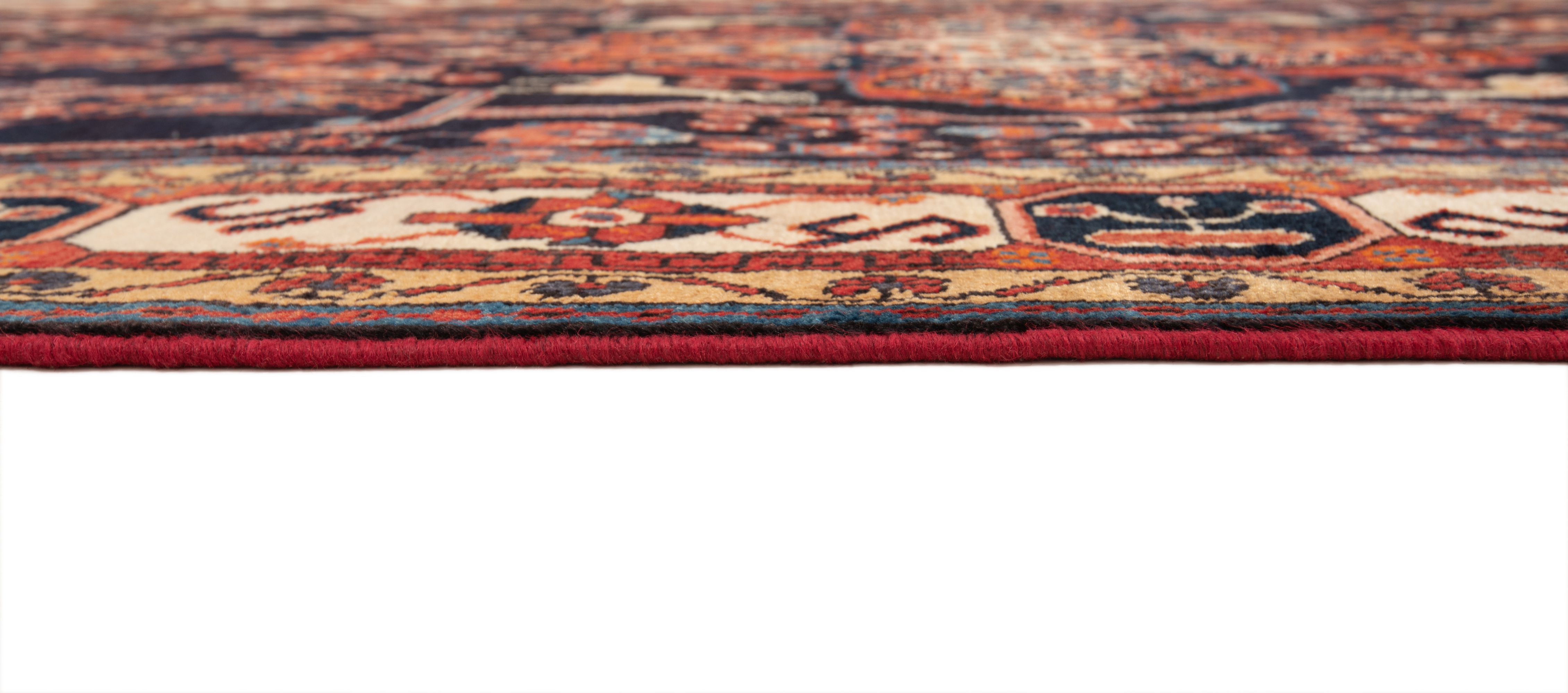 Tapis Persan Rouge Vintage Hamadan à Poils Complets Propres Mais En Laine Tricot%c3%a9e %c3%a0 La Main