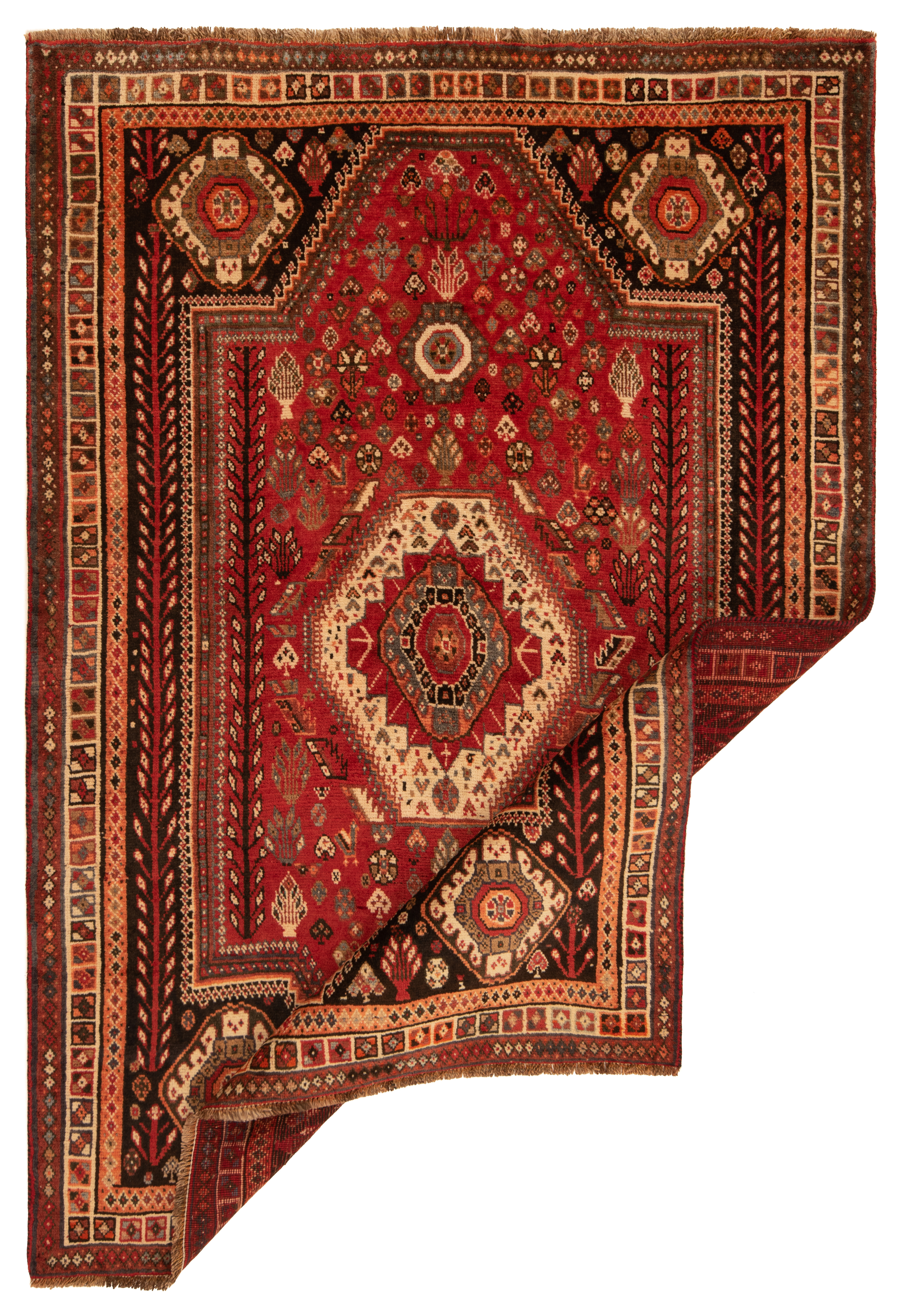 Shiraz Ghashghai Persian Rug Red 181 x 123 cm