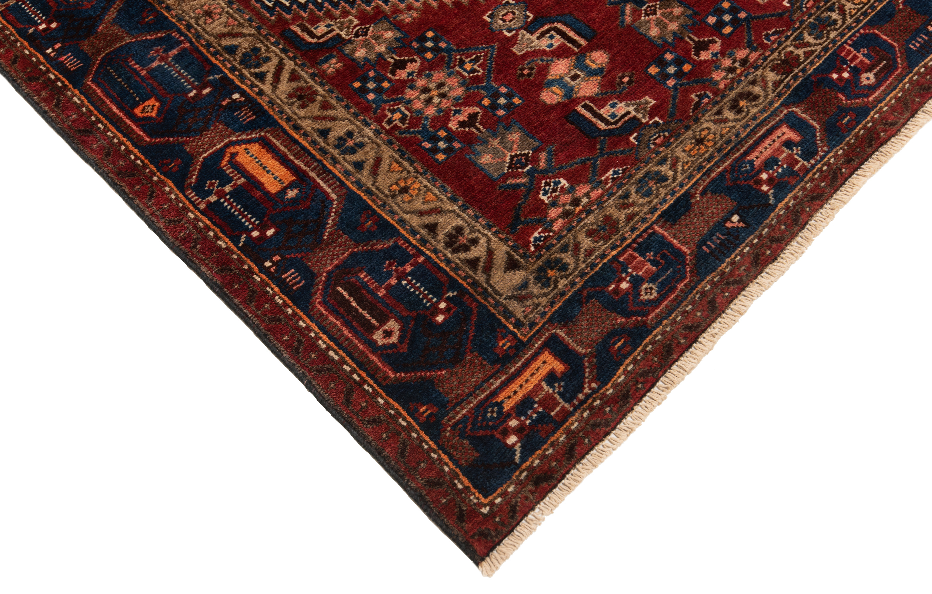 Persian Carpets, Handmade Blue Persian Zanjan Carpet