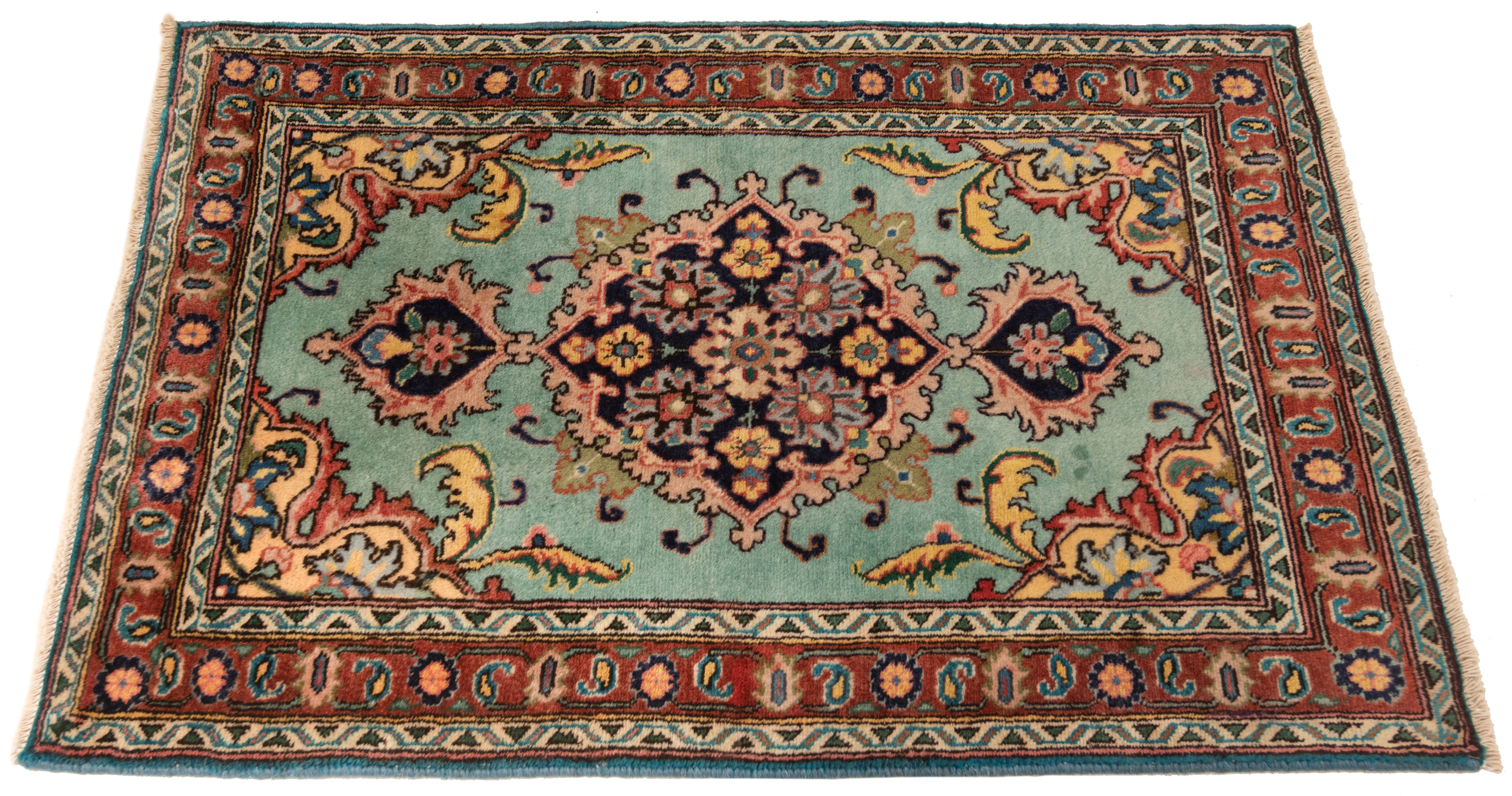 80.5×132\"Capricious” ViNTAGE TURKiSH RUG 1970s Vintage Turkish Rug With All-Over Geometric Patterns