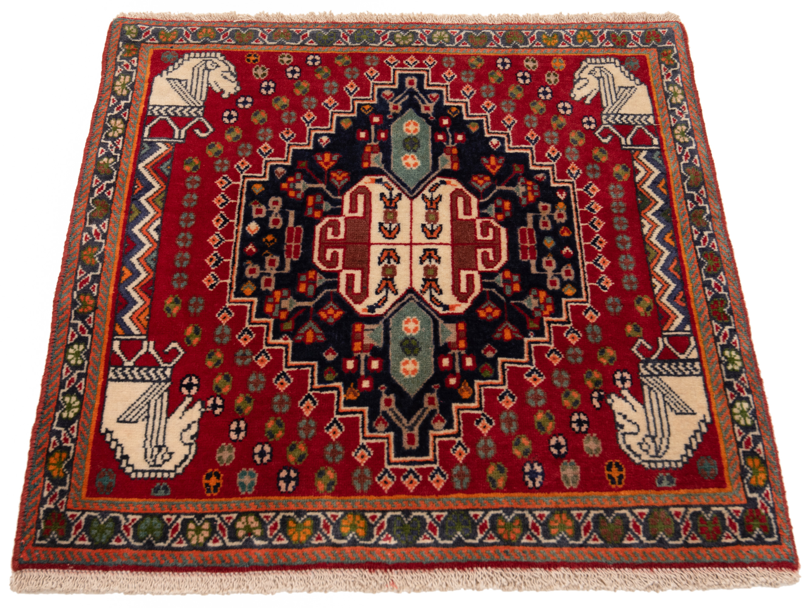 ラグ・カーペット Qashqai shiraz rug Shiraz Qashqai Persian Rug Red 296 x 115 cm