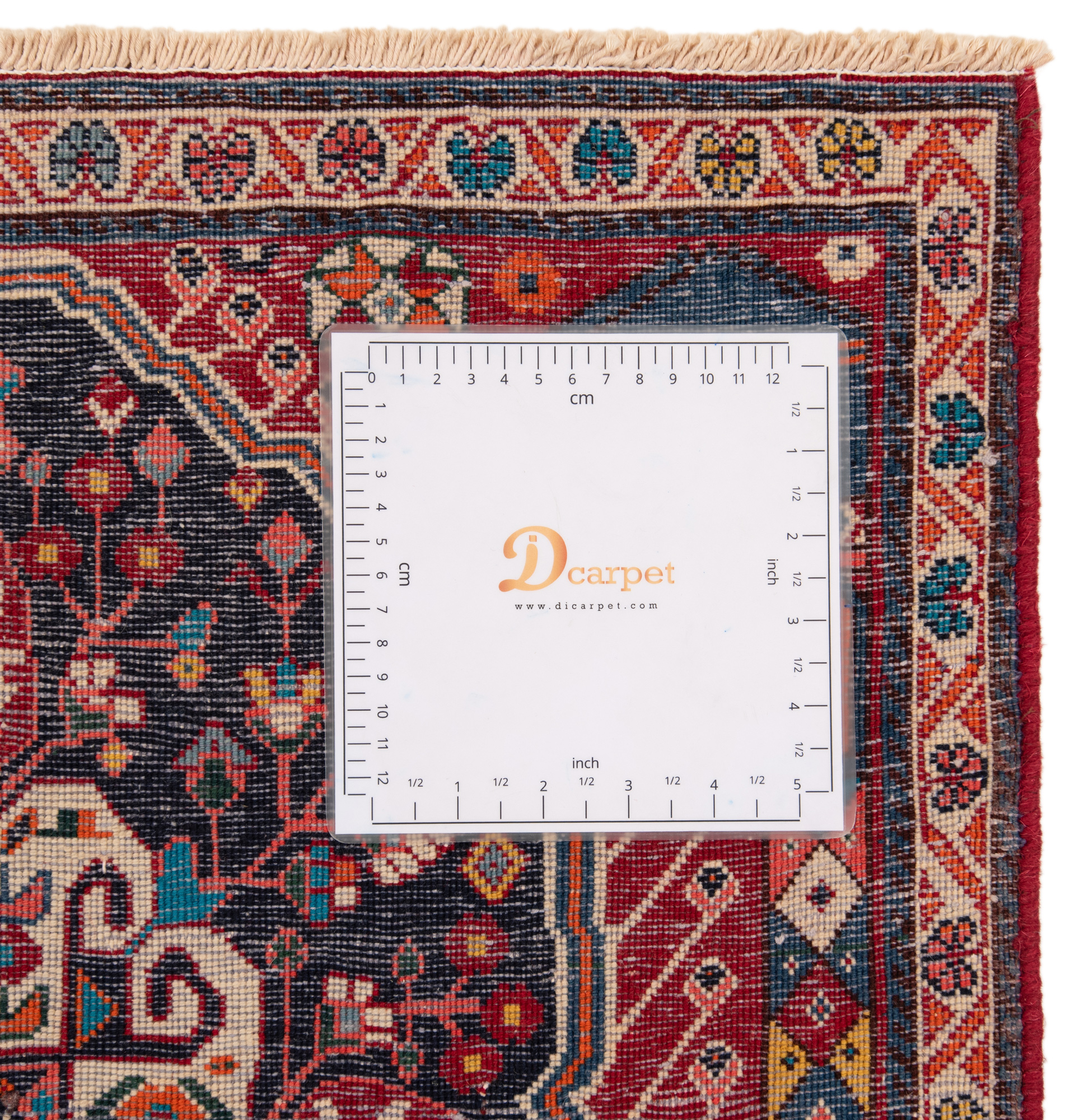 Shiraz Qashqai Persian Rug Night Blue 59 x 62 cm