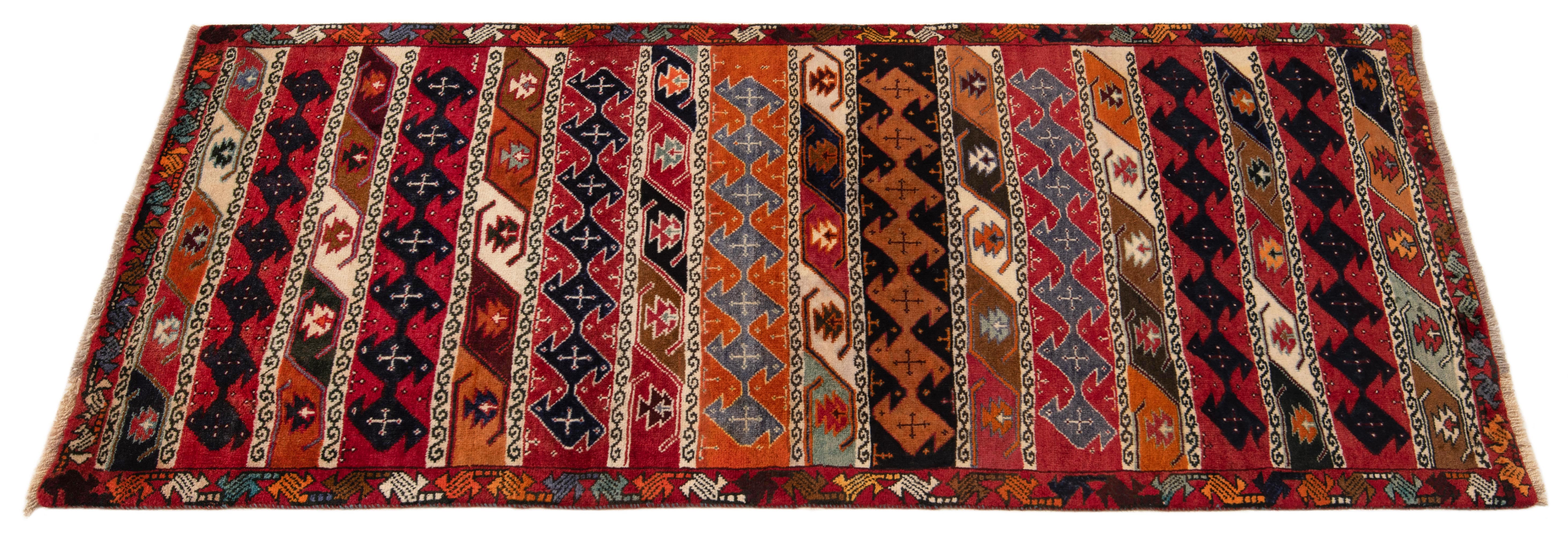 Shiraz Qashqai Persian Rug Red 188 x 78 cm