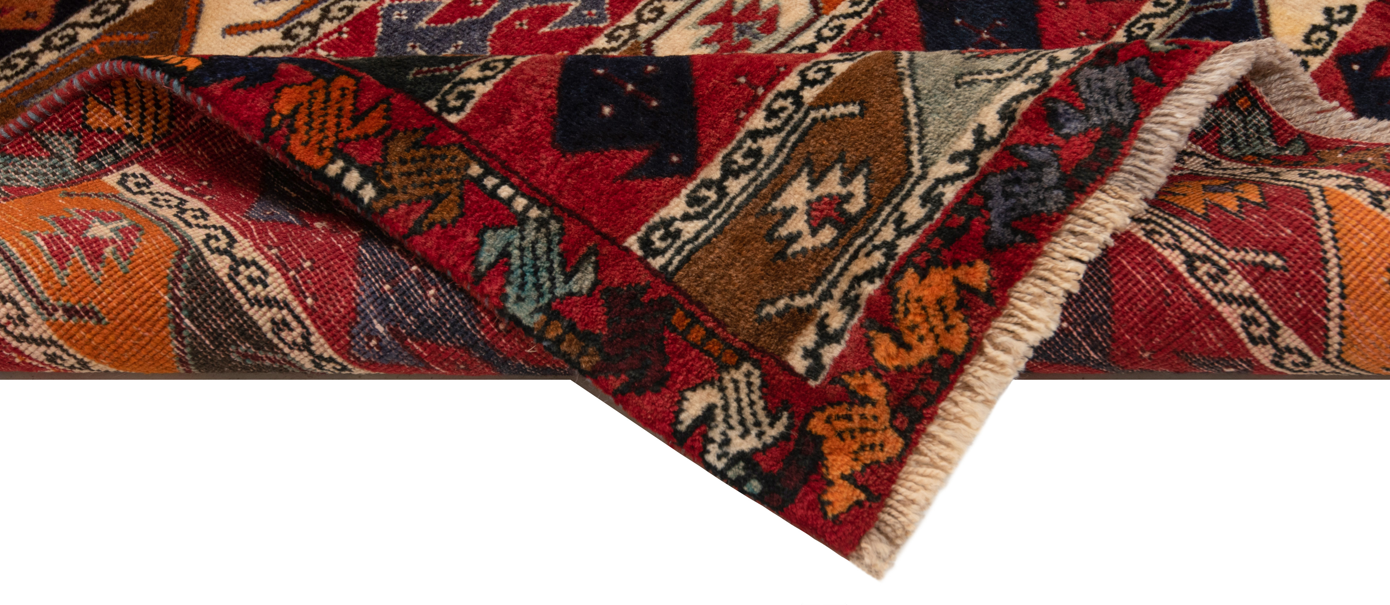 Shiraz Qashqai Persian Rug Red 188 x 78 cm