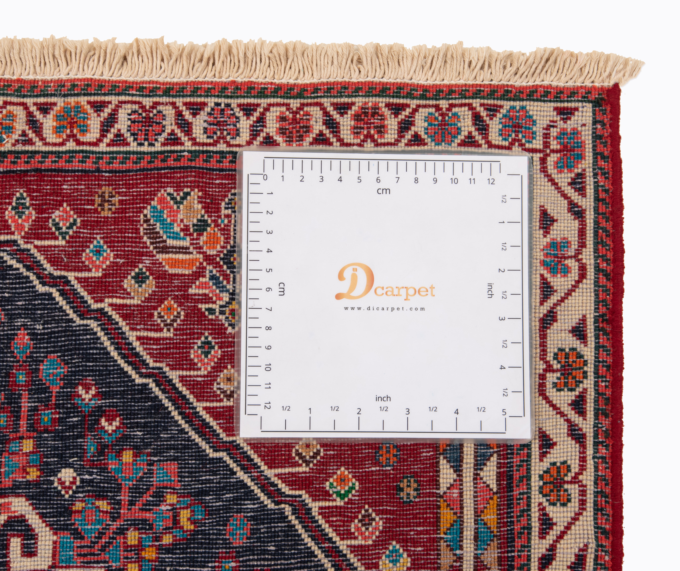 Shiraz Qashkuli Persian Rug Night Blue 64 x 64 cm