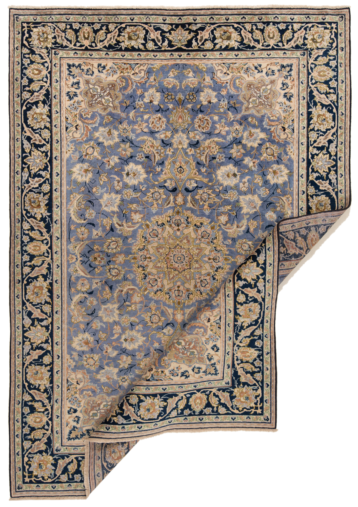 Kashan Blue Rug Kashan Persian Rug Blue 273 x 192 cm