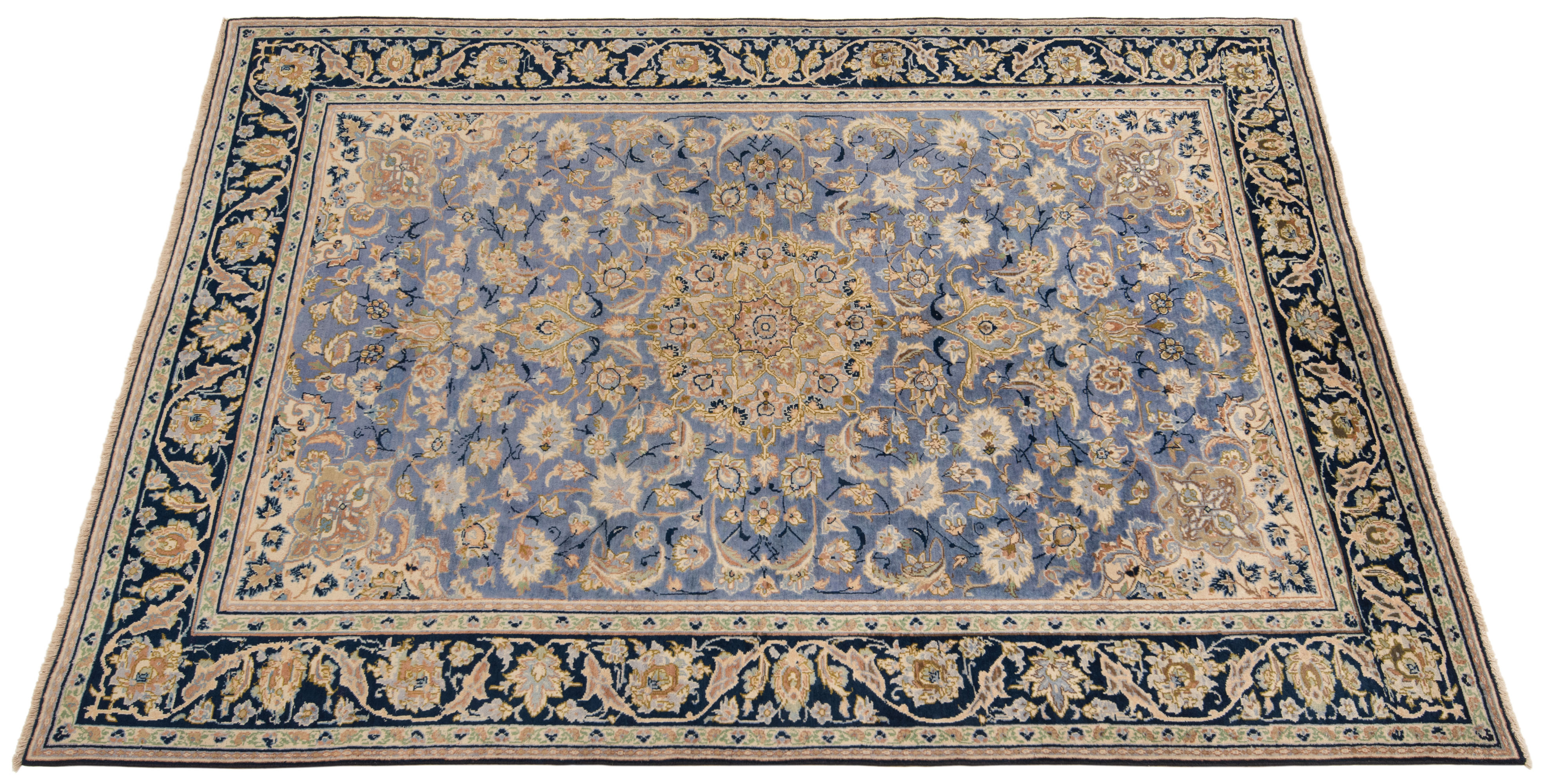 Kashan Blue Rug Kashan Persian Rug Blue 273 x 192 cm