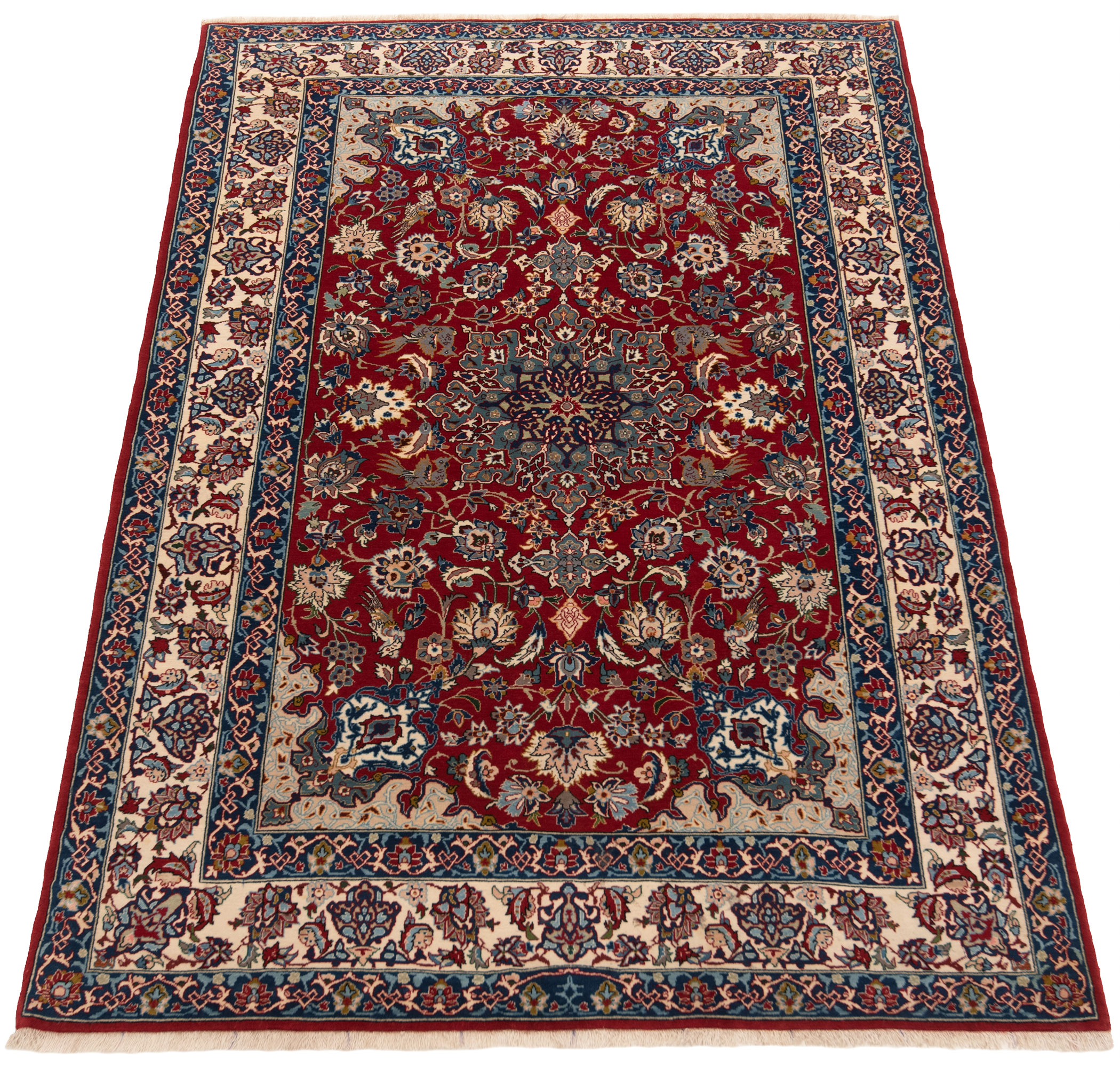 Isfahan Persian Rug Red 157 x 102 cm