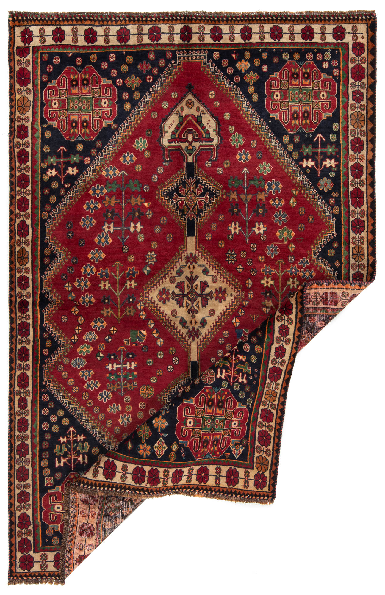 Shiraz Ghashqai Persian Rug Red 237 x 154 cm