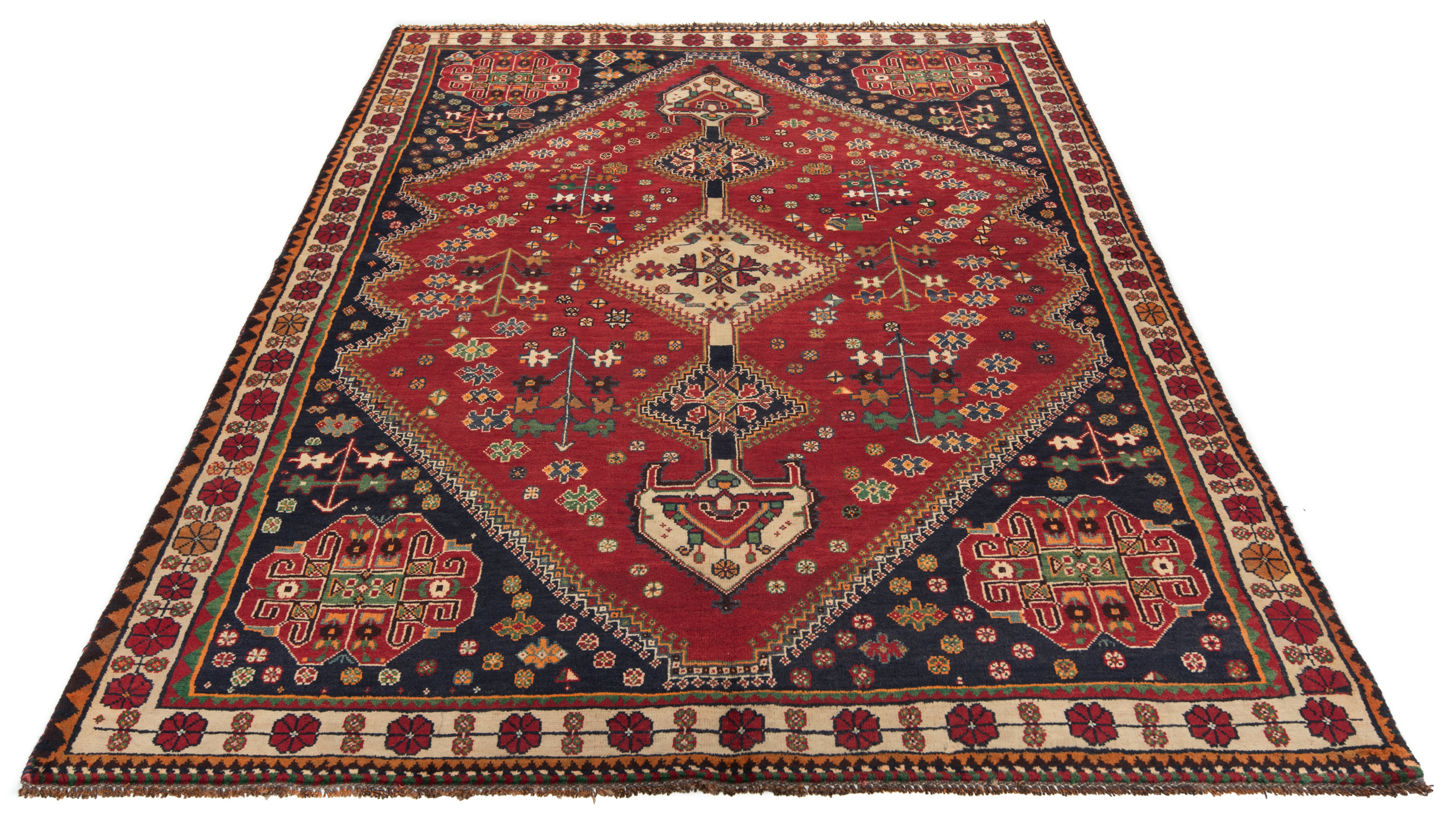Shiraz Ghashqai Persian Rug Red 237 x 154 cm