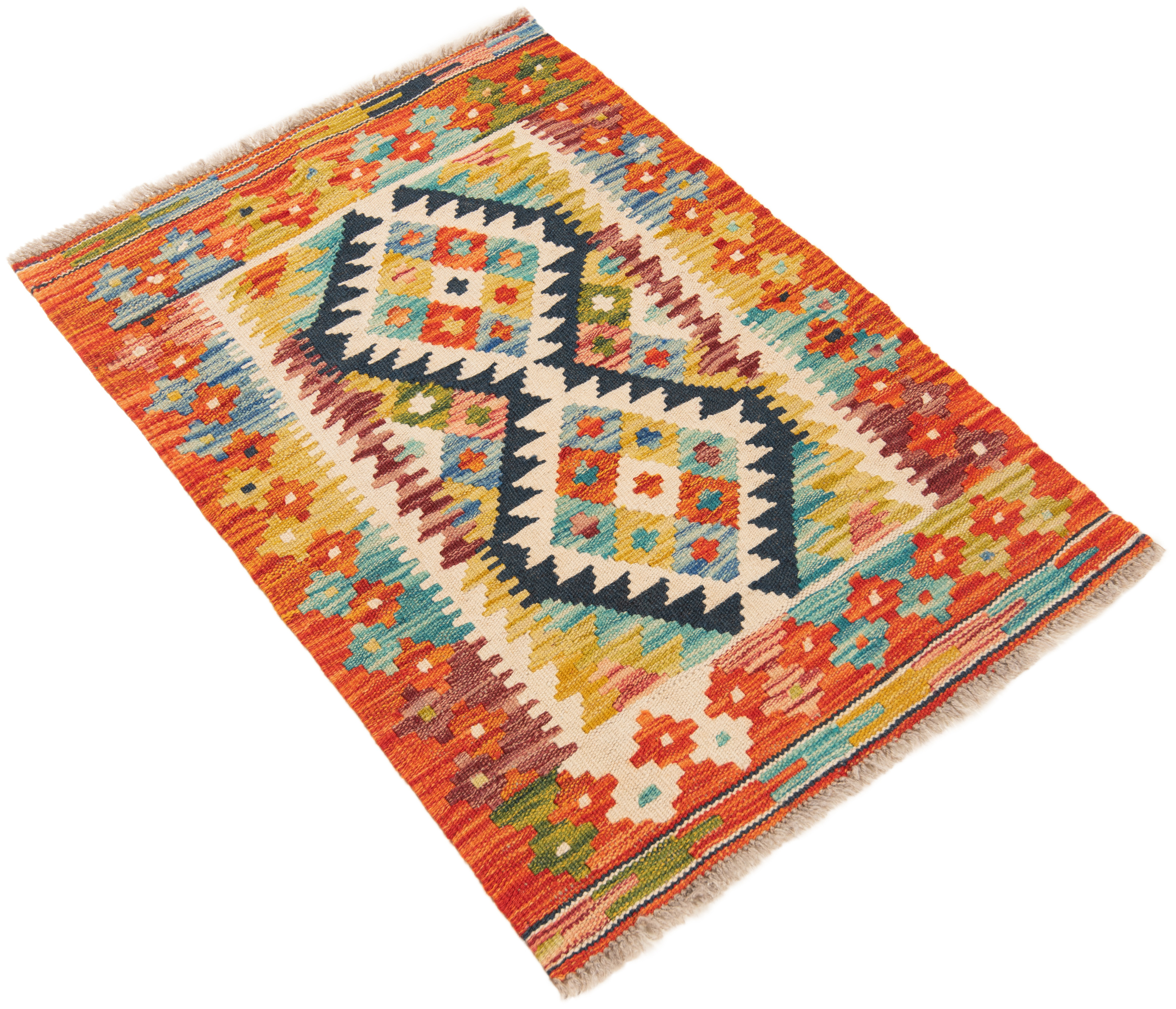 Kilim Afghan Multicolor 90 x 60 cm