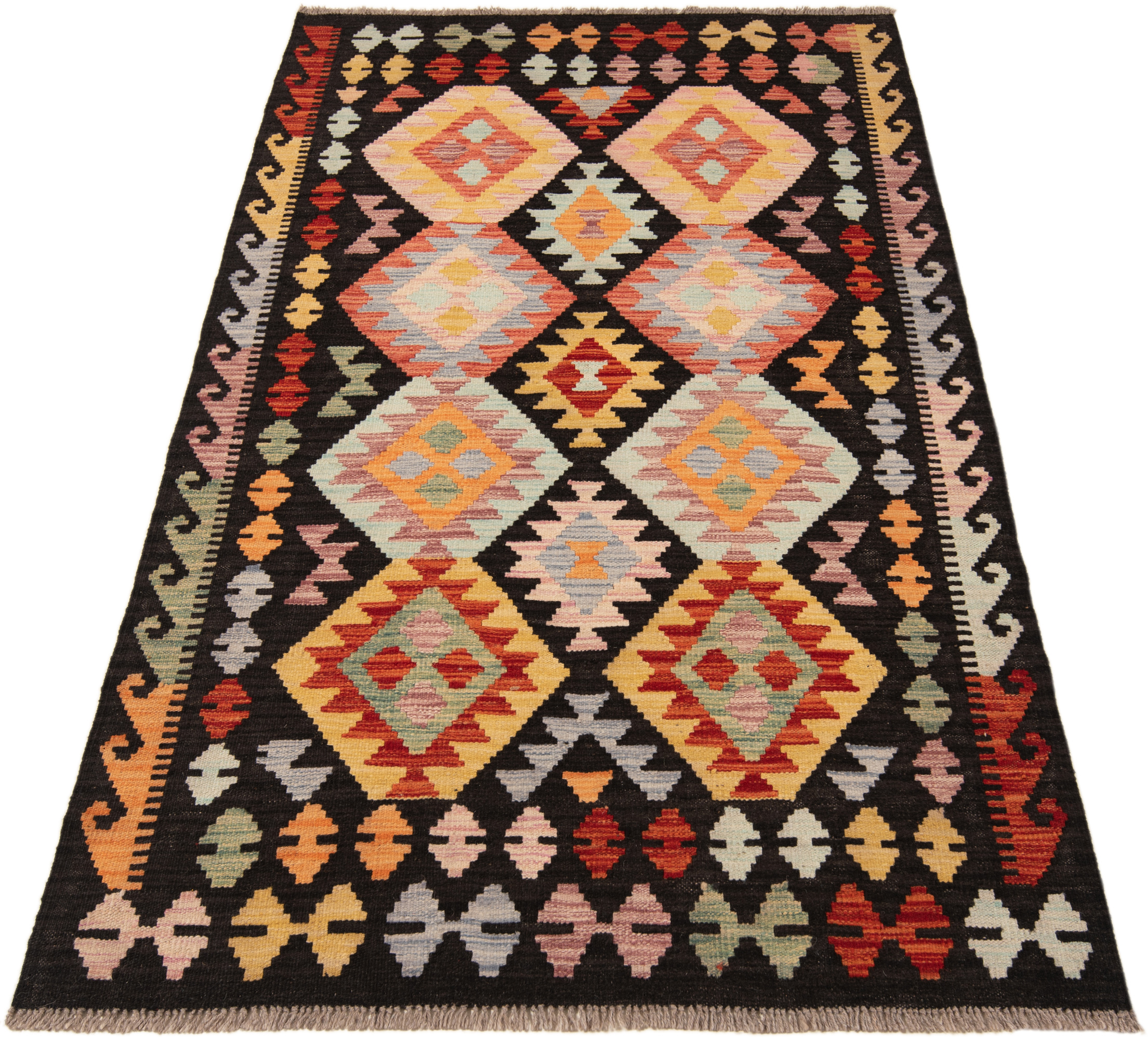 Kilim Afghan Black 181 x 111 cm
