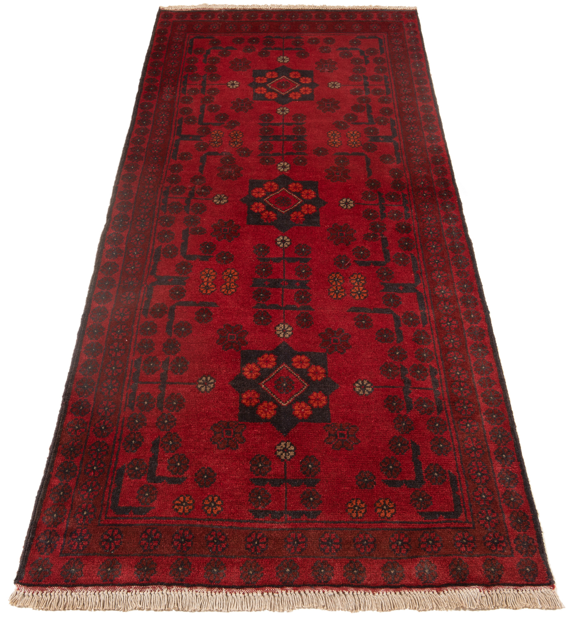 Tapis De Couloir Vintage Persan Rouge Noué à La Main Tabriz En Laine Tondue Us%c3%a9 %c3%a0 Bascule