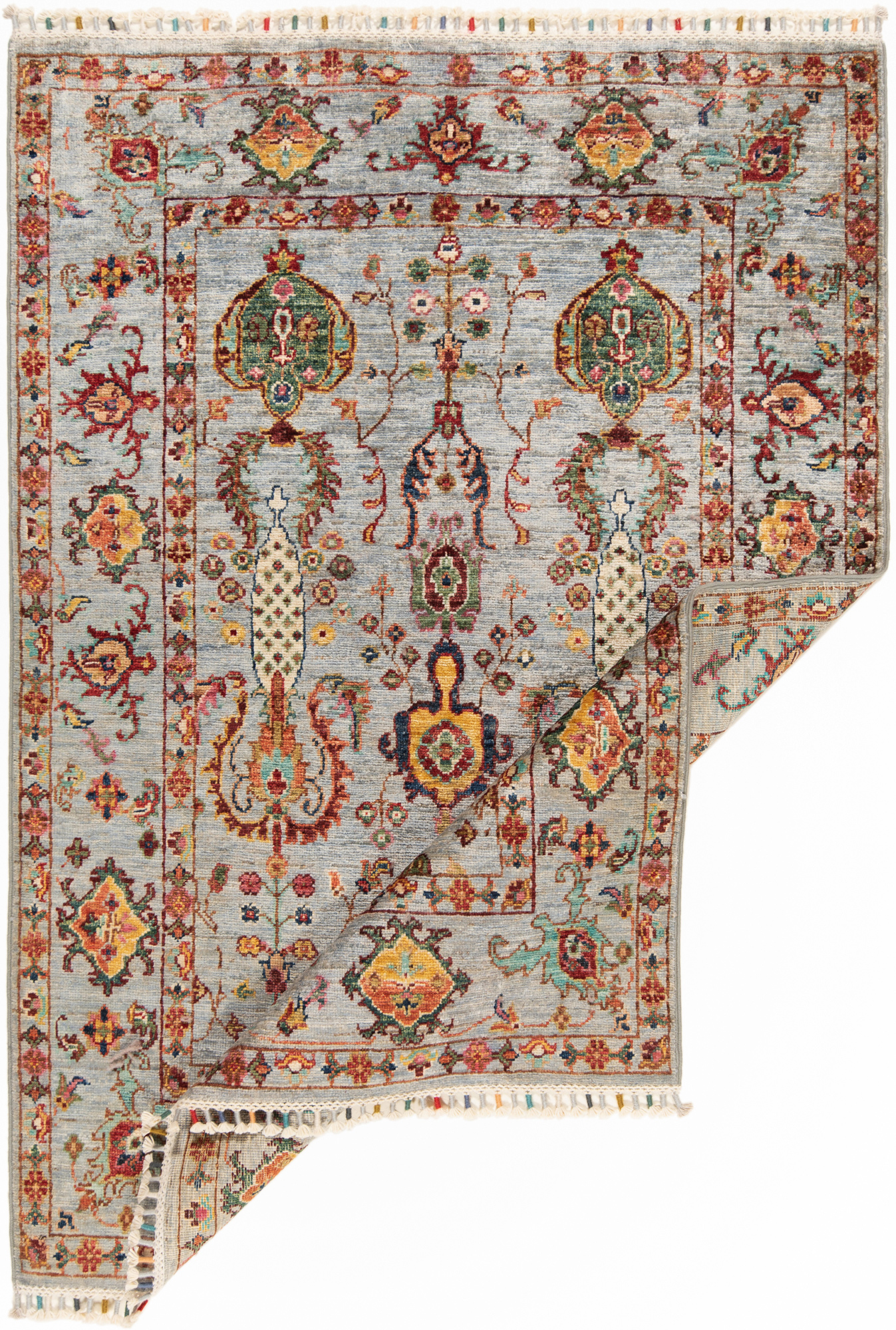 Tapis Oriental Ziegler Noué à La Main - Bleu, Laine Et Coton - 146x102 Cm - Neuf Avec étiquettes