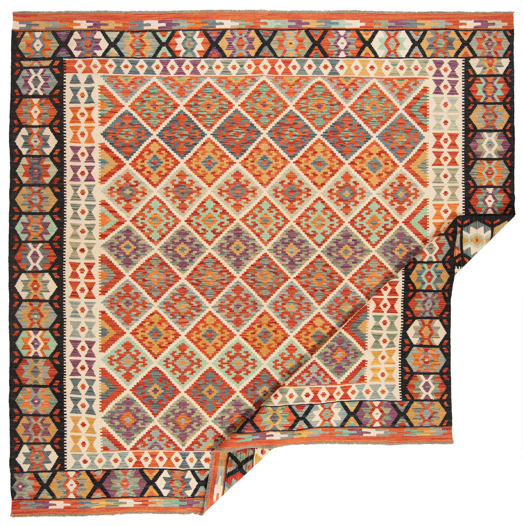 Kilim afghan Multicolor 257 x 265 cm