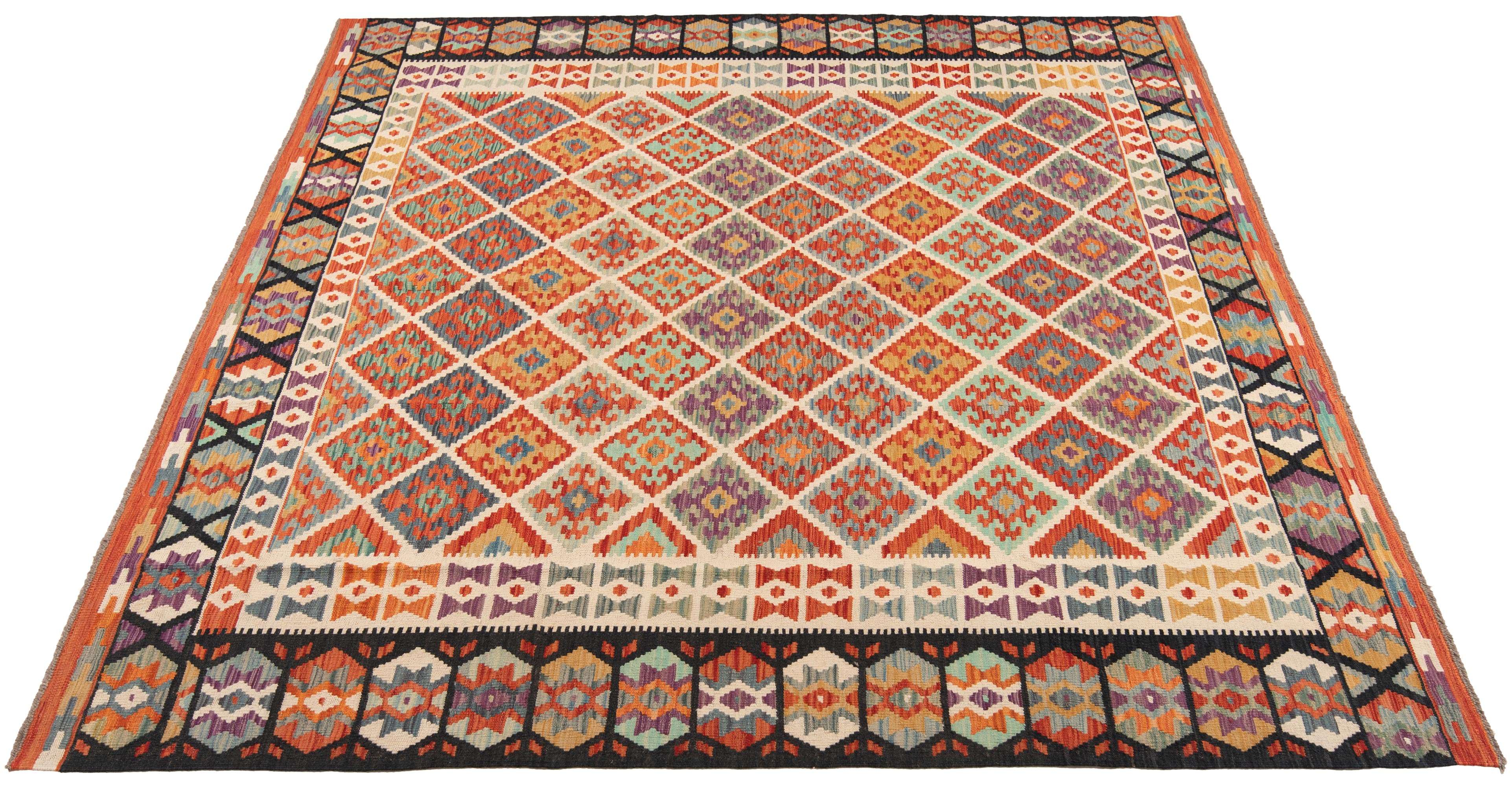 Kilim afghan Multicolor 257 x 265 cm