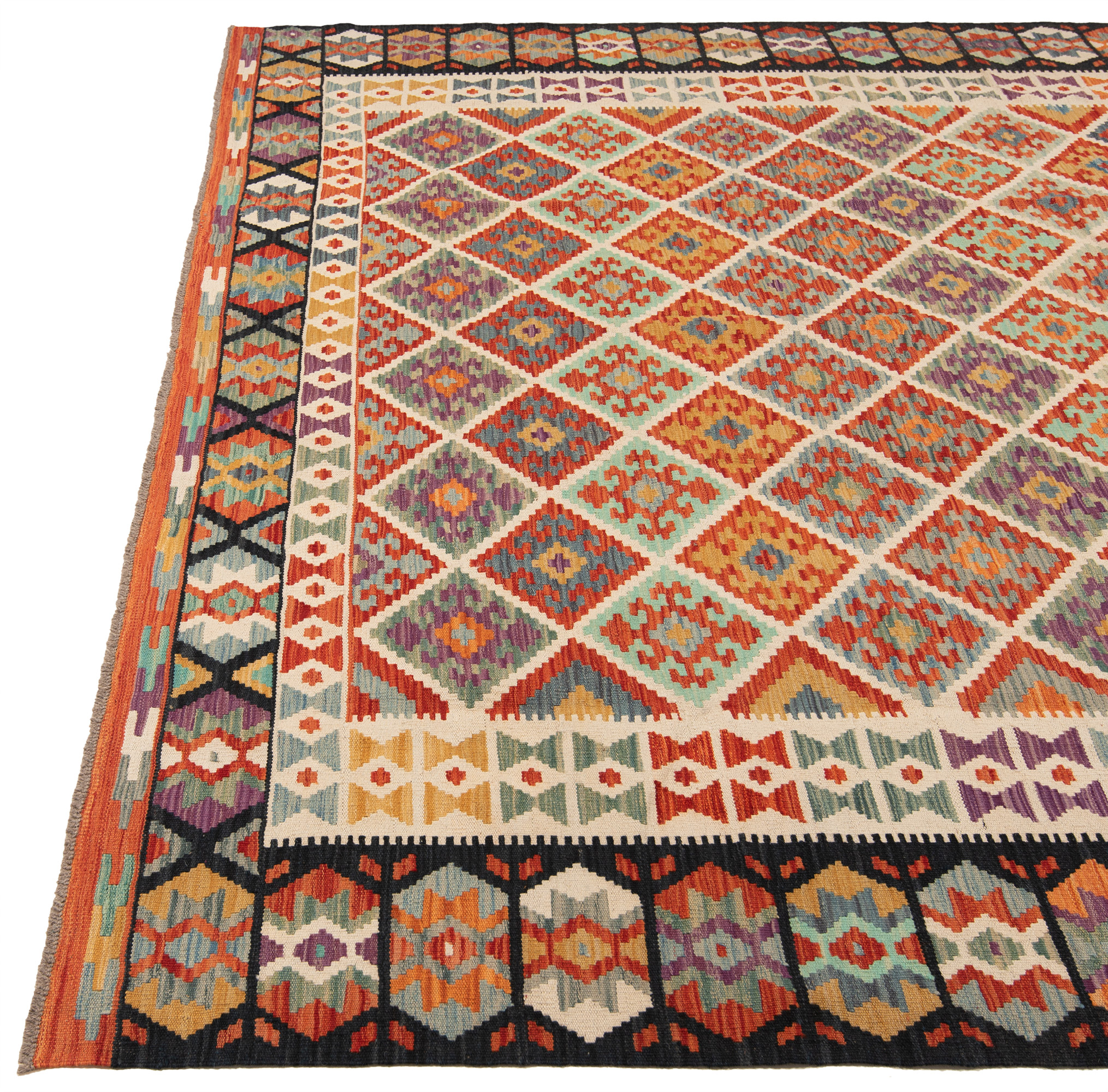 Kilim afghan Multicolor 257 x 265 cm