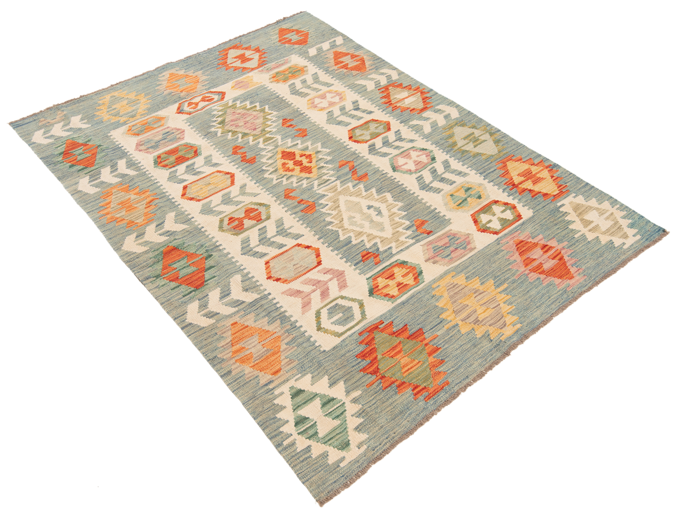 Kilim afghan Gray 200 x 153 cm