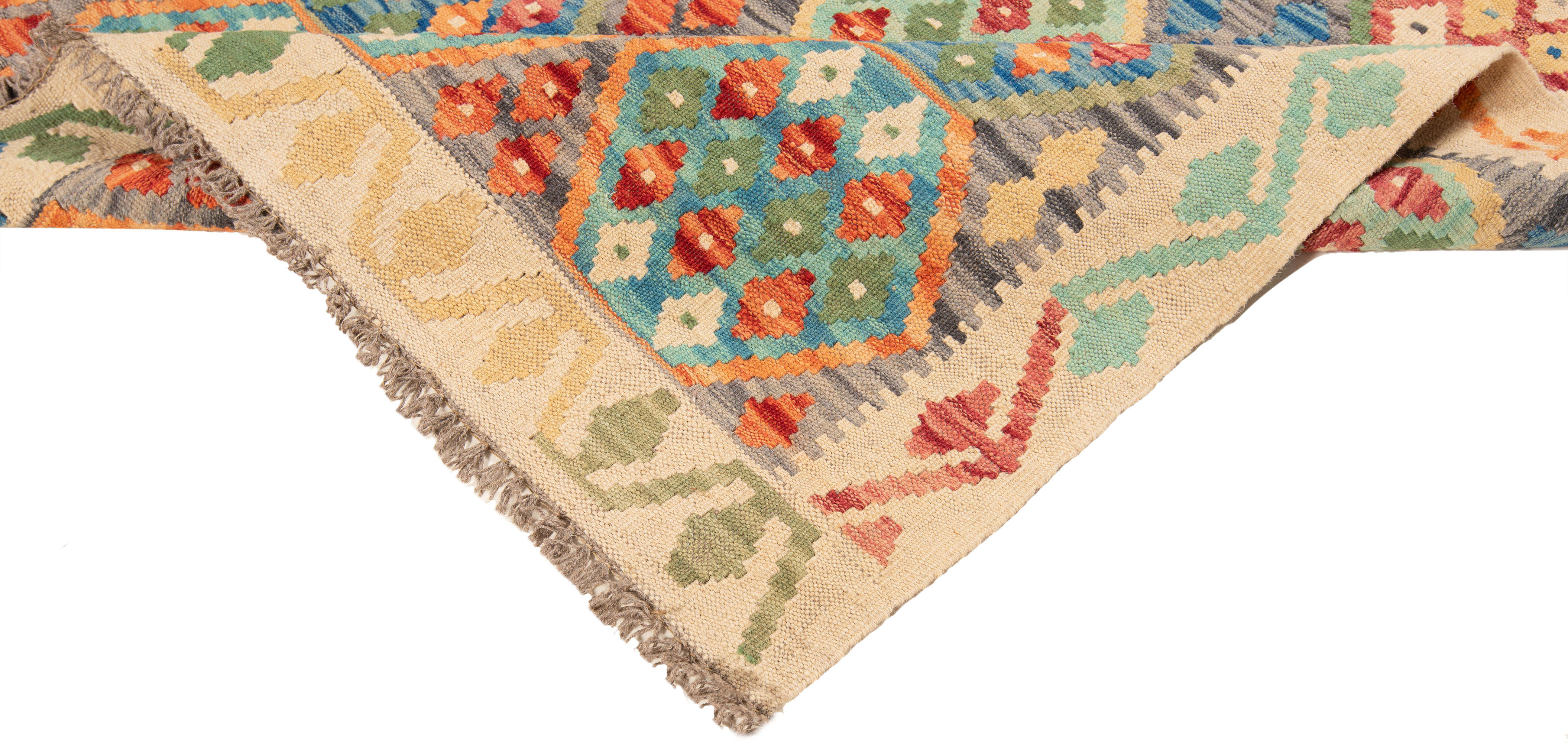 Size: 3.2 x 4.9/100 CM x 150 CM, flat weave multi color kilim, beautiful design hand made woolen afghan kilim, decoration hot kilim rug.