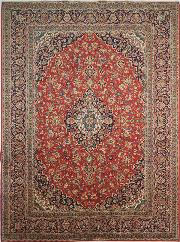 Kashan Persian Rug Red 405 x 299 cm
