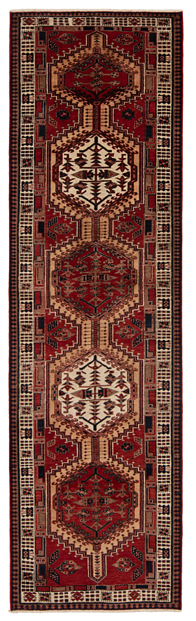 Ardebil Persian Rug Beige-Cream 332 x 97 cm