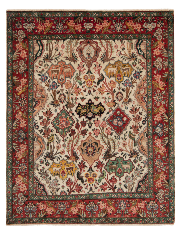 Tabriz Persian Rug Beige-Cream 182 x 144 cm