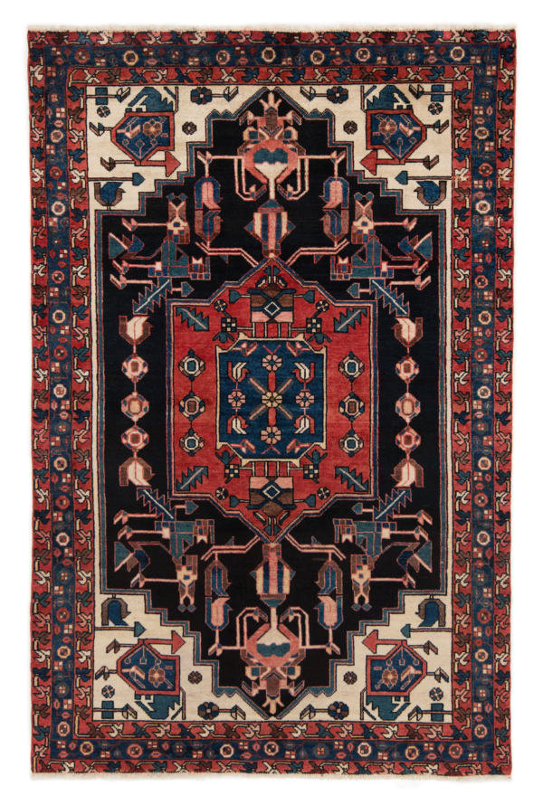 Hamedan Persian Rug Black 210 x 136 cm