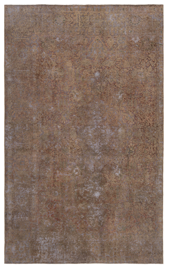 Vintage Relief Rug Brown 287 x 174 cm