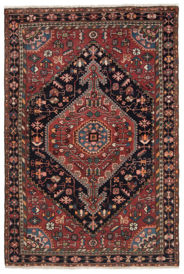 Hamedan Persian Rug Black 159 x 110 cm