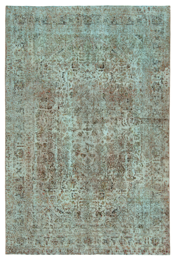 Vintage Relief Rug Turquoise 300 x 200 cm