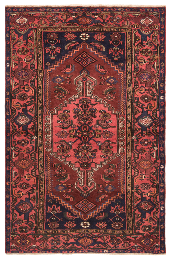 Hamedan Persian Rug Red 201 x 129 cm