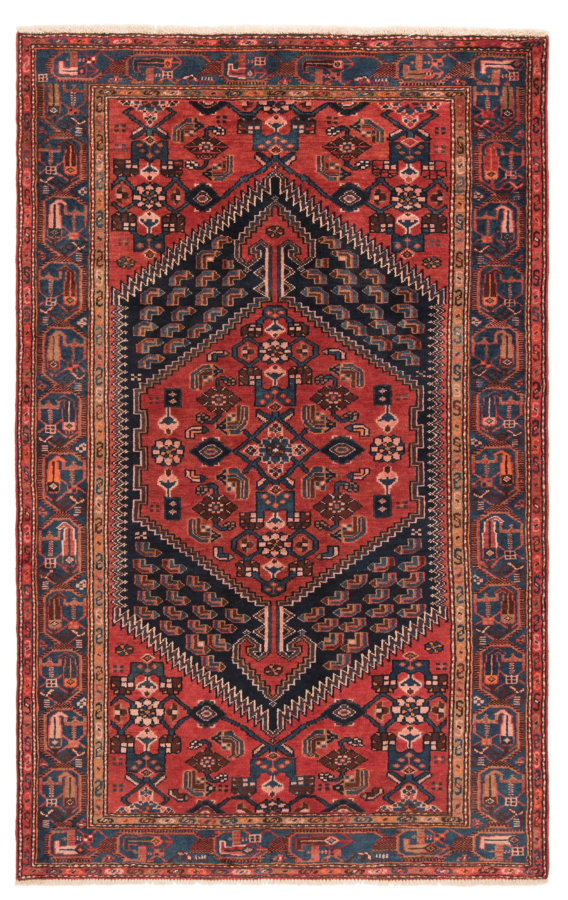 Hamedan Persian Rug Red 206 x 128 cm