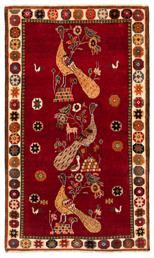 Shiraz Ghashghai Persian Rug Red 203 x 120 cm