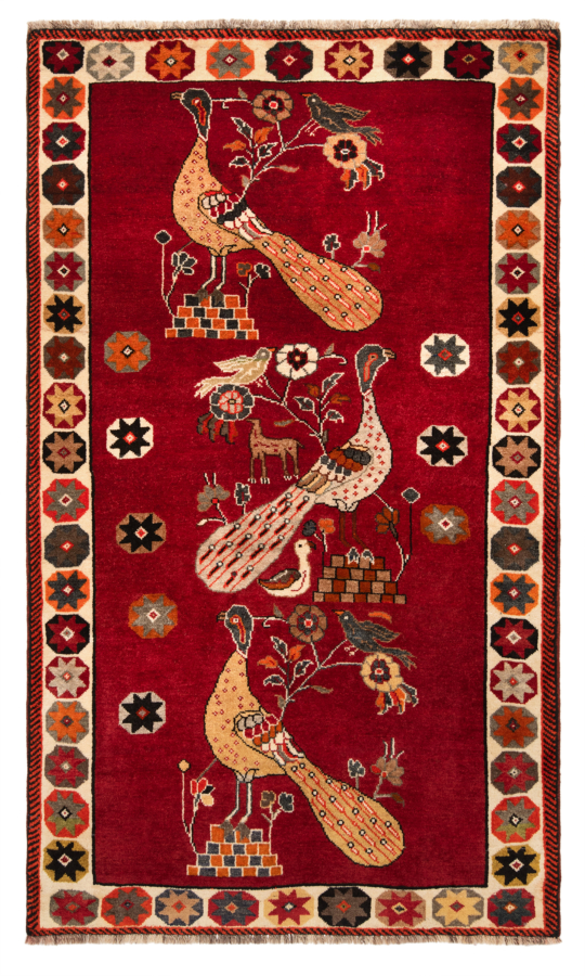 Shiraz Ghashghai Persian Rug Red 195 x 114 cm