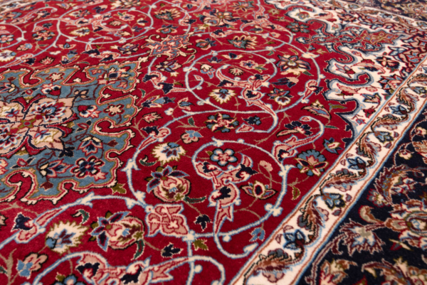 Alfombra persa de lana y seda Isfahan