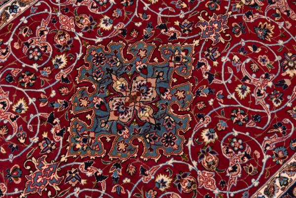 Alfombra persa de lana y seda Isfahan