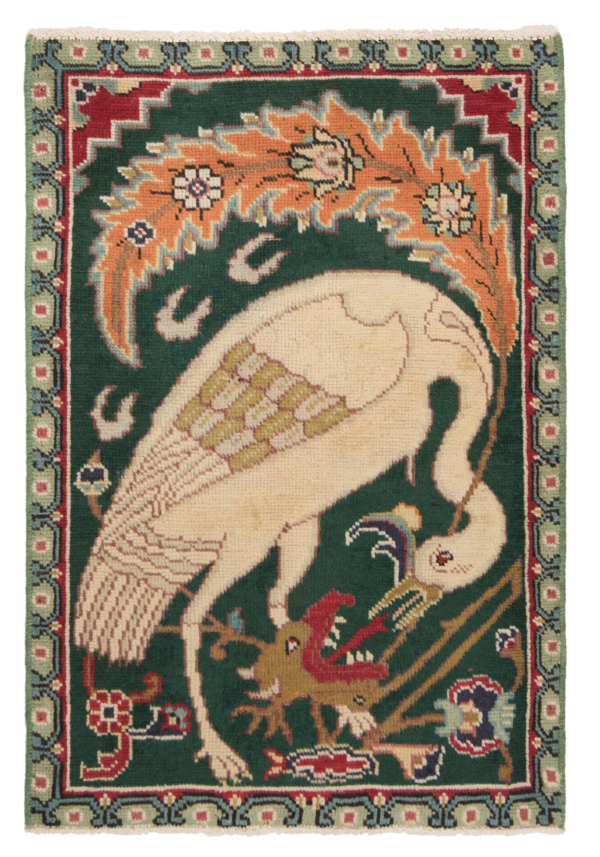 Tabriz Persian Rug Green 77 x 54 cm