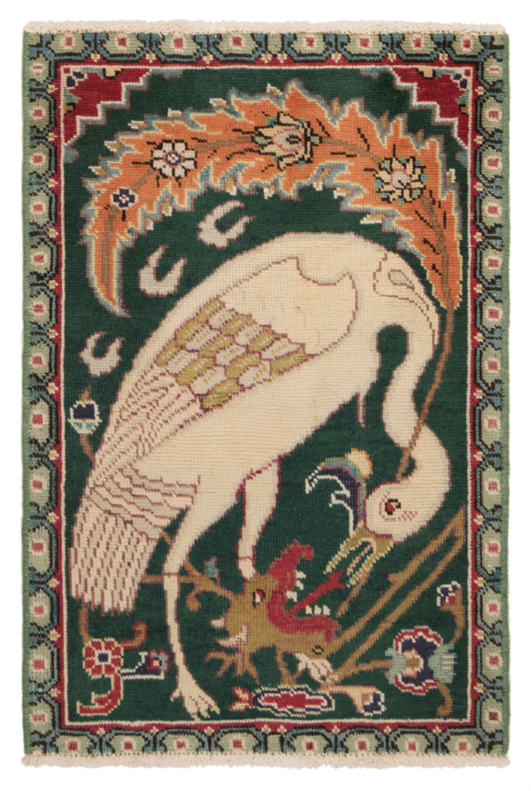 Tabriz Persian Rug Green 80 x 52 cm