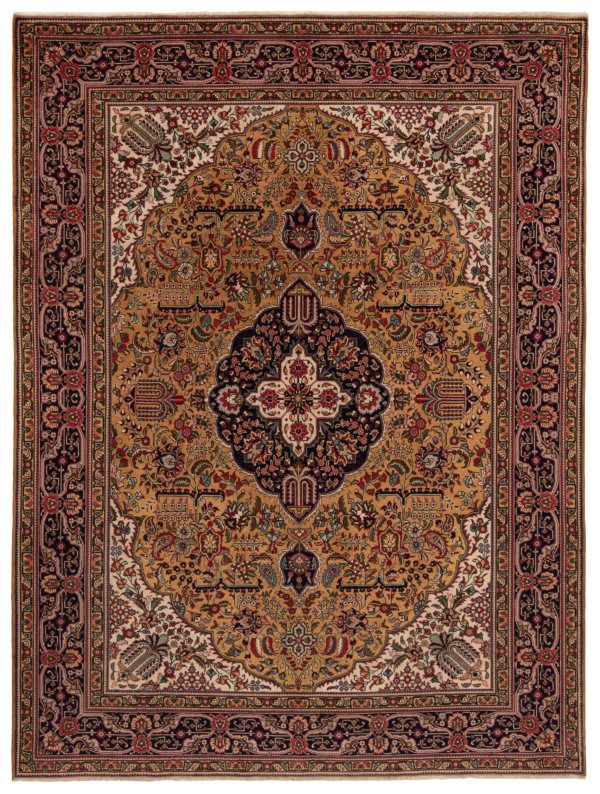 Tabriz Persian Rug Brown 339 x 255 cm