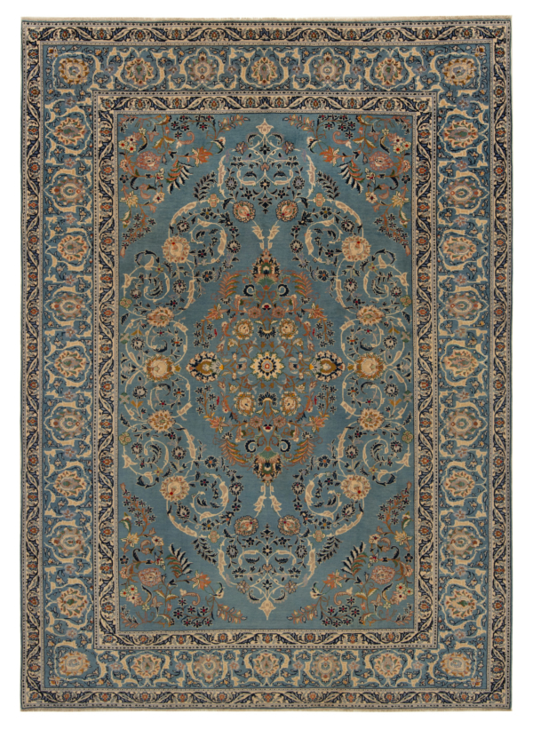 Kashan Persian Rug Blue 350 x 251 cm