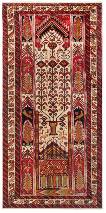 Balouch Persian Rug Beige-Cream 205 x 102 cm
