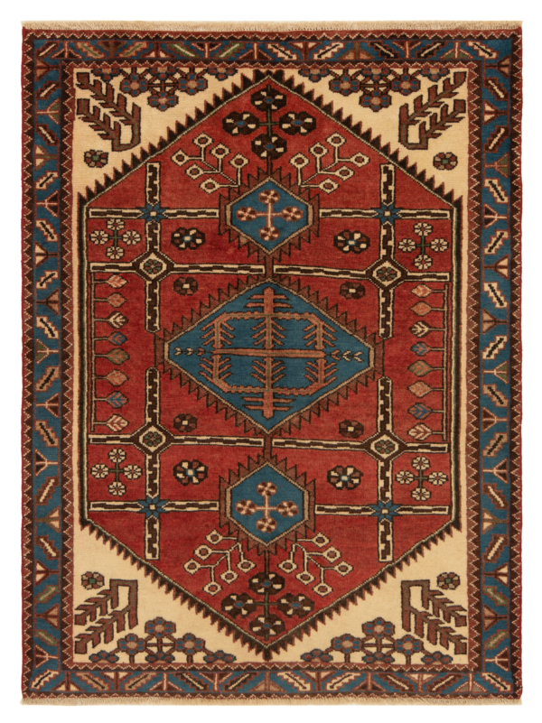 Hamedan Persian Rug Red 150 x 112 cm