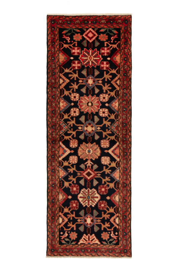 Hamedan Persian Rug Black 213 x 75 cm