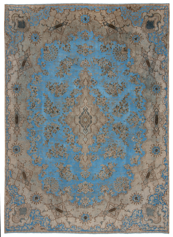 Vintage Relief Rug Blue 372 x 265 cm