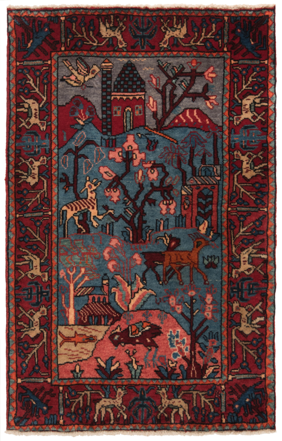 Sarough Persian Rug Blue 92 x 60 cm