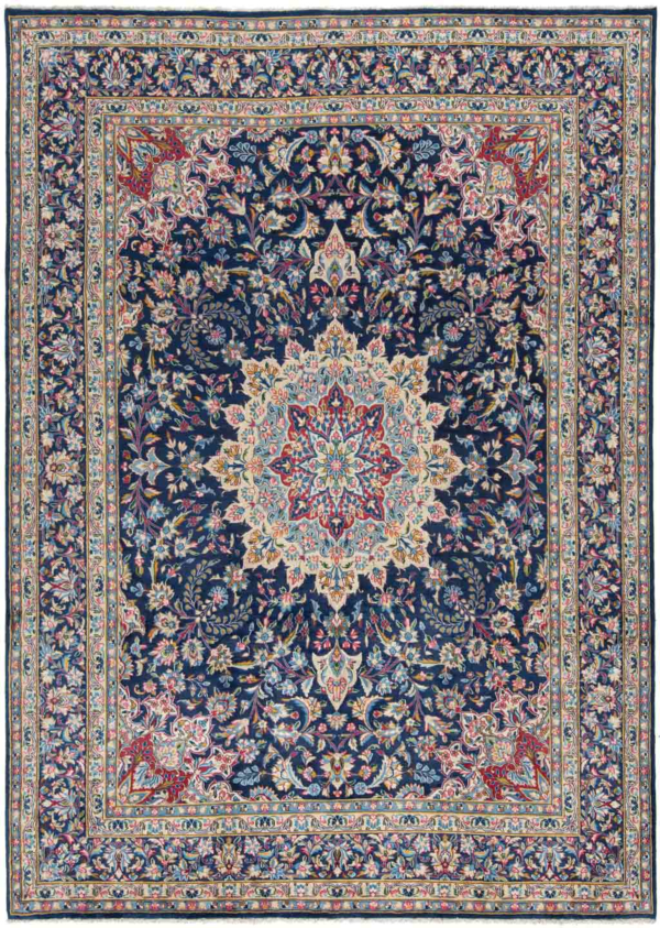 Kerman Persian Rug Night Blue 353 x 251 cm