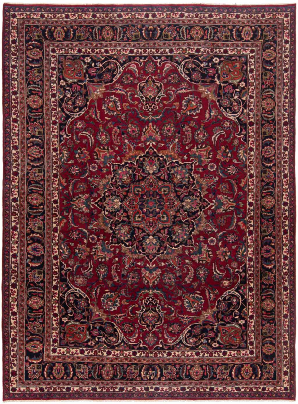 Mashhad Patina Persian Rug Red 351 x 260 cm