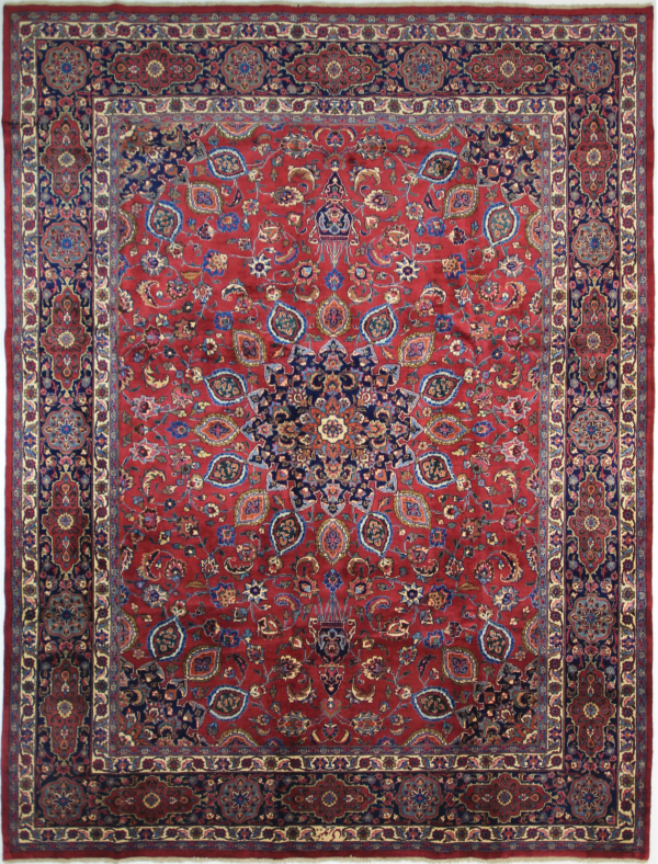 Mashhad Persian Rug Red 394 x 303 cm