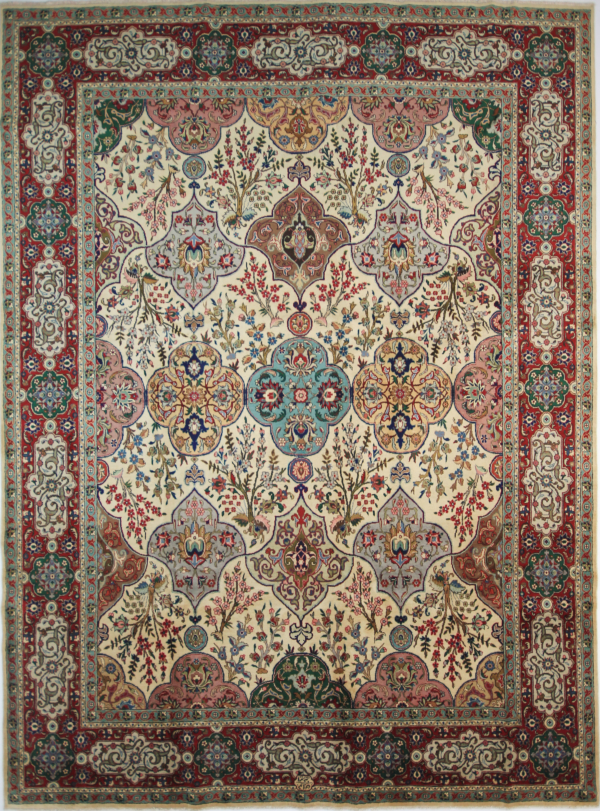 Tabriz Persian Rug Beige-Cream 423 x 310 cm