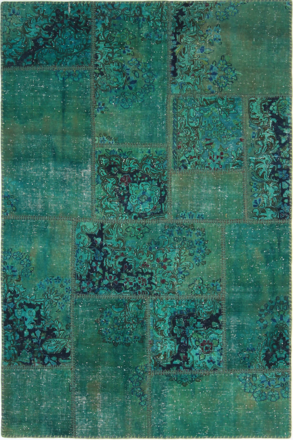 Patchwork Rug Green 175 x 115 cm